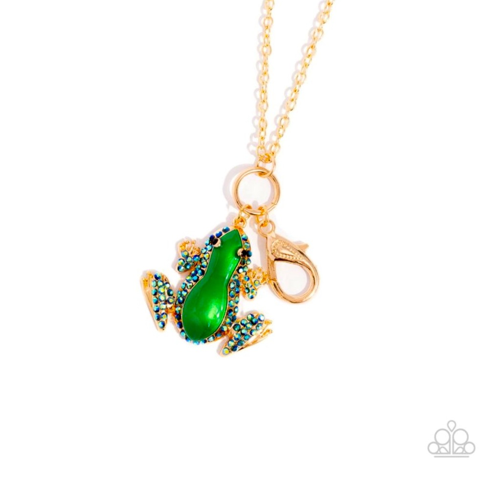 Green Frog Pendant Necklace